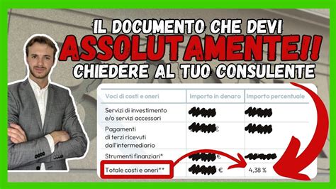 Costi E Commisioni Ecco Il Documento Che Ti Dice Quanto Spendi Per I