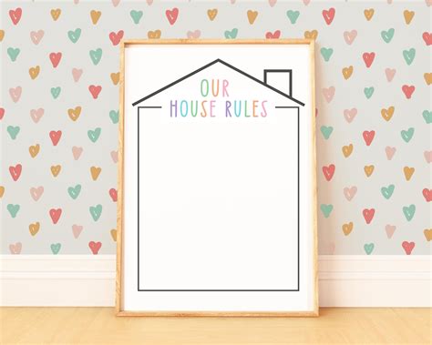 Editable House Rules Chart for Kid and Families Household Rules Chart ...