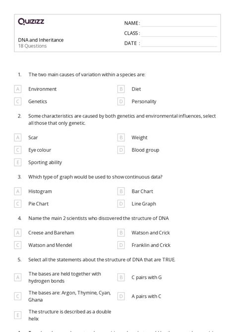 50 Chromosome Structure And Numbers Worksheets For 12th Year On