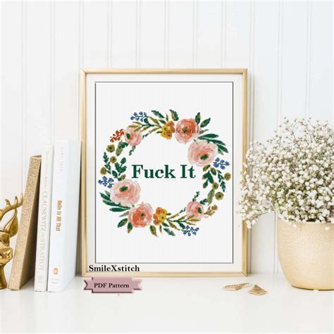 Funny Cross Stitch Pattern Fuck It Rude Cross Etsy