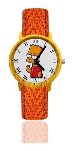 Reloj Bart Simpson Estilo Madera Tureloj Cuotas Sin Interés