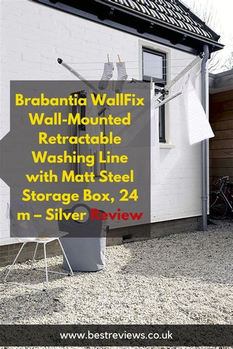 Brabantia WallFix Wall Mounted Retractable Washing Line With Matt Steel