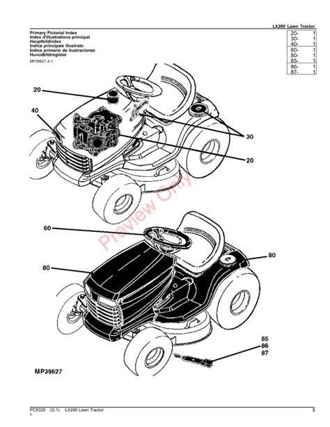 John Deere Lx Lawn Tractor Mower Deck And Mcs Parts Catalog Pc