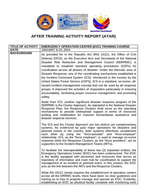 activity report   incident command system emergency