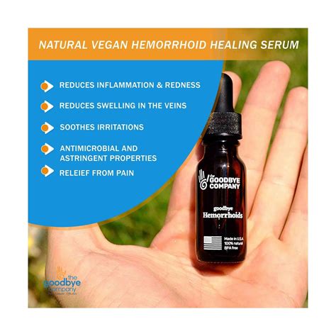 Goodbye Hemorrhoids Natural Vegan Hemorrhoid Healing Serum Premium