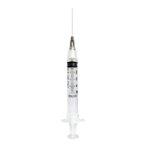 Sol Millennium 140076IM Safety Hypodermic Syringe With Needle 5 ML 1 1