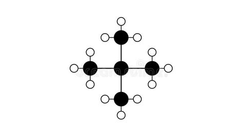 Neopentane Molecule, Structural Chemical Formula, Ball-and-stick Model ...