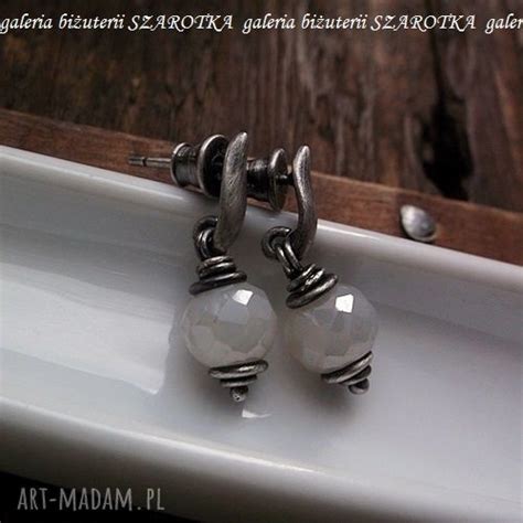 kolczyki mgliste z chalcedonu i srebra Szarotka ღ art Madam pl