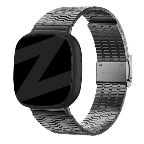 Correa Acero Ajustable Fitbit Versa Negro Correasmartwatch Es