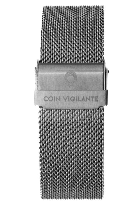 Superior 22MM Coin Vigilante Silver Stainless Steel Mesh Band