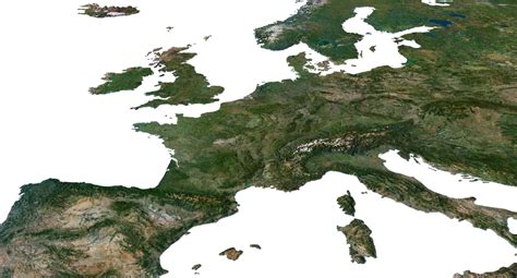 Europe Terrain 3D Map by Shustrik