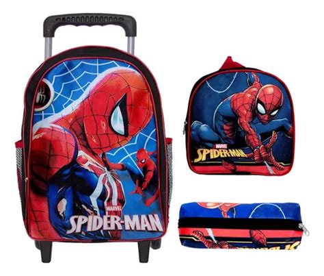 Kit Mochila Infantil Escolar Homem Aranha Passeio Rodinha MercadoLivre