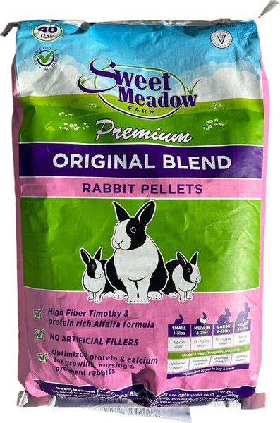 Sweet Meadow Farm Rabbit Pellets Premium Timothy Blend Rabbit Food