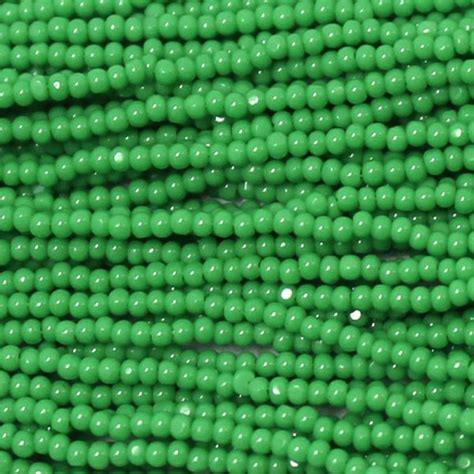 Czech Charlotte Cut Seed Bead Opaque Green Garden Of Beadin