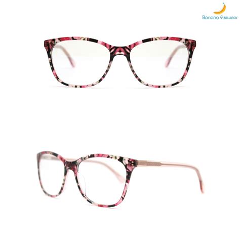 Frame For Lady Flower Partten Lady Elegent Acetate Anti Blue Light