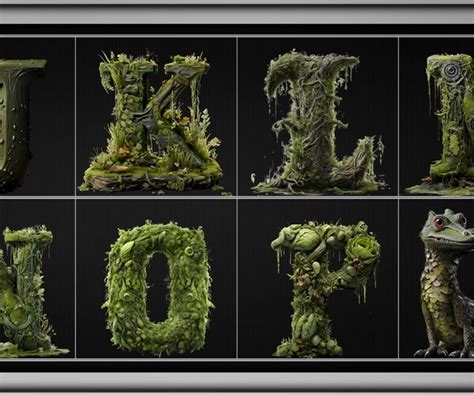 Artstation Swampy Alphabet With Transparent Backgrounds Drag And