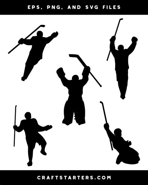 Kids Playing Hockey Clipart Silhouette