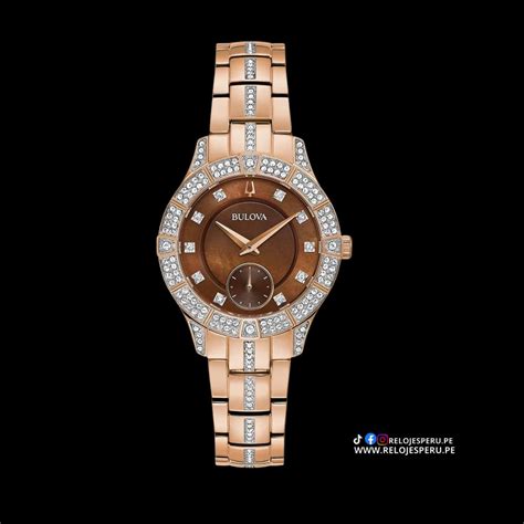 Bulova Phantom Swarovski Mother Of Pearl Mujer Relojes Per