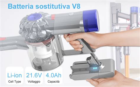 Dtk Batteria Di Ricambio Per Dyson Aspirapolvere V Compatibile Con