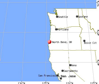 Map Of North Bend Oregon - Topographic Map World