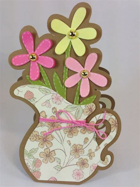 Vase Of Flowers Card By Booloobearcards On Etsy