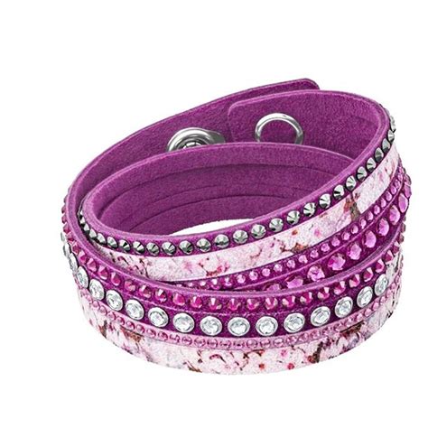 Swarovski Crystal Pink Multi Color Wrap Bracelet Slake Print