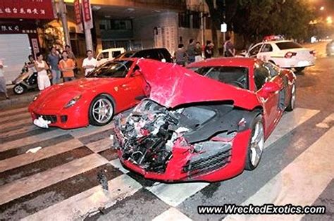 Car Crash Audi R8 Vs Ferrari 599 Gtb