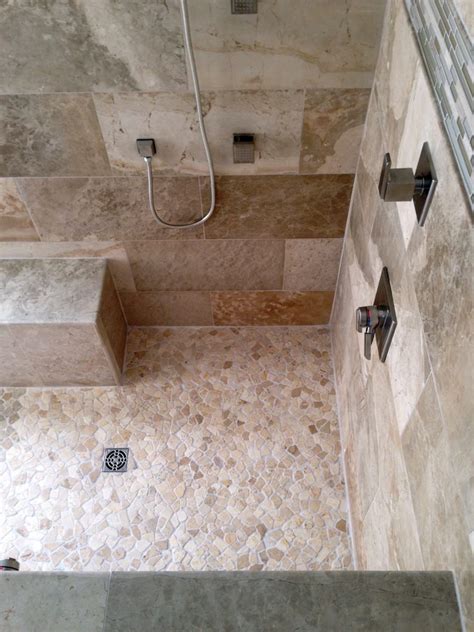 Stone Shower Interior Complete Custom Tiling