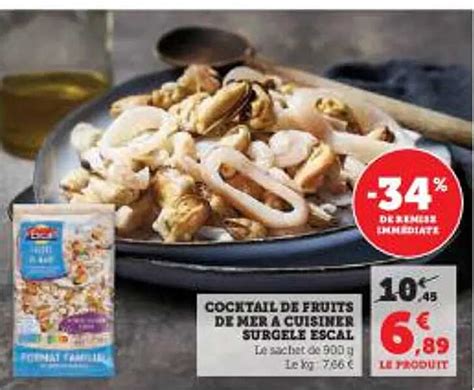 Promo Cocktail De Fruits De Mer à Cuisiner Surgelé Escal chez Hyper U