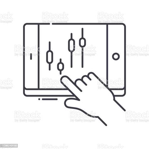 Icône Danalyse De Trading Illustration Linéaire Isolée Vecteur De Ligne Mince Signe De