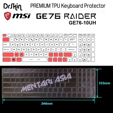 Jual Keyboard Protector MSI Raider GE76 10UH DrSkin Premium TPU Clear