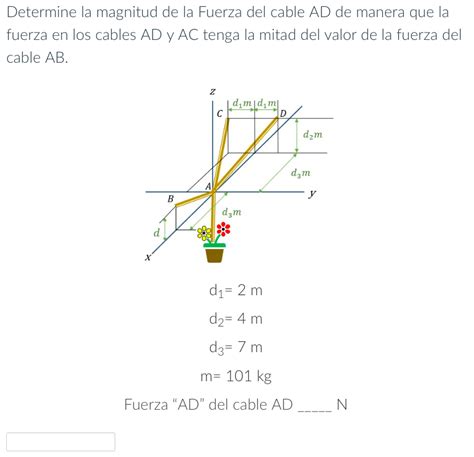 Solved Determine La Magnitud De La Fuerza Del Cable Ad De Chegg