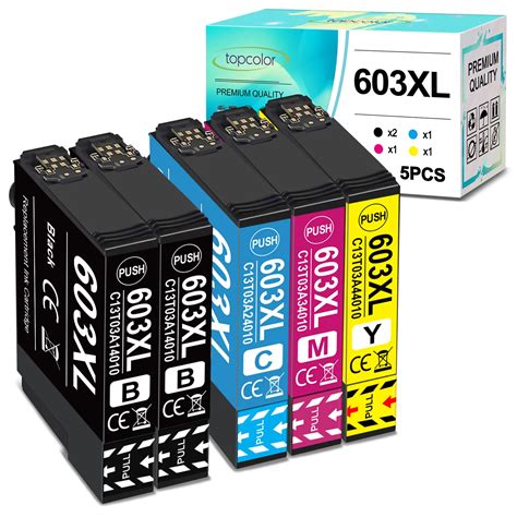 Topcolor Impresora 5PK 603 XL Compatible Con Epson 603XL E603 T603