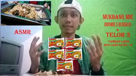 MUKBANG ASMR MIE GORENG 5 BUNGKUS BONCABE LADA LVL 15 Eating 5