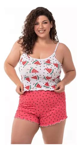 Pijama Cropped Ondinha Conjunto Plus Size Blogueira MercadoLivre