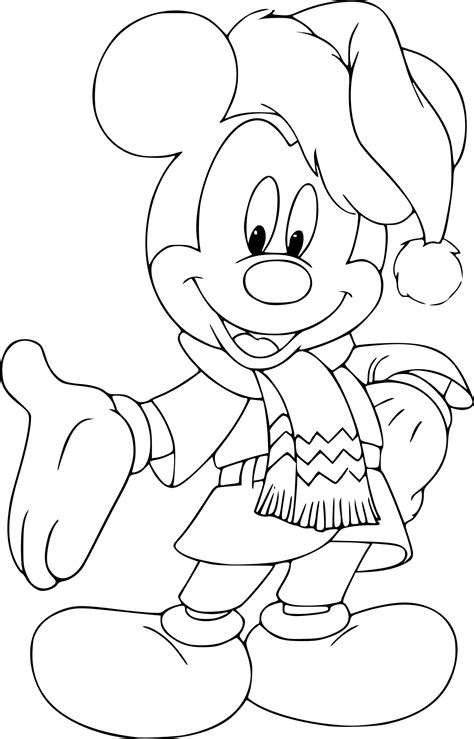 Coloriage Mickey Noel à Imprimer