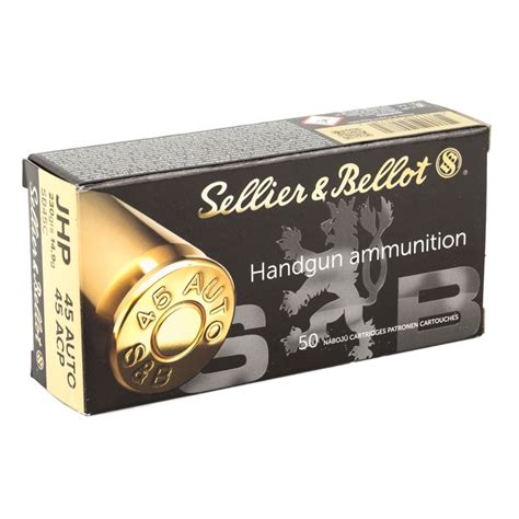 Buy Sellier Bellot 45 ACP AUTO Ammo 230 Grain Jacketed Hollow Point