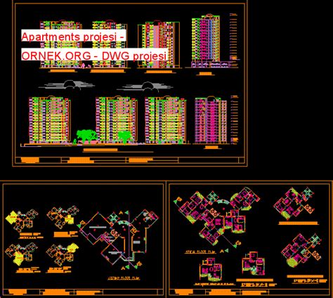 Proje Sitesi Apartments Projesi Autocad Projesi