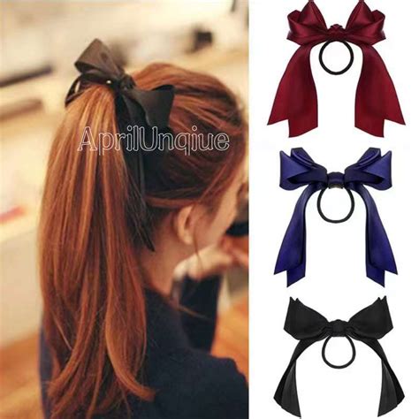 Korean Hot Hair Accessories Lovely Ribbon Bow Tie Hair Rope Elastic