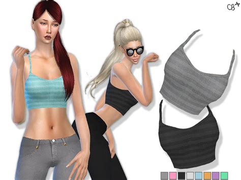 The Sims Resource Striped Tank Top By Cherryberrysim • Sims 4 Downloads