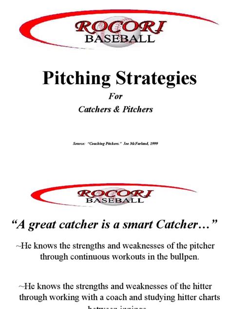 Pitching Strategies: For Catchers & Pitchers | PDF | Pitcher | Baseball ...