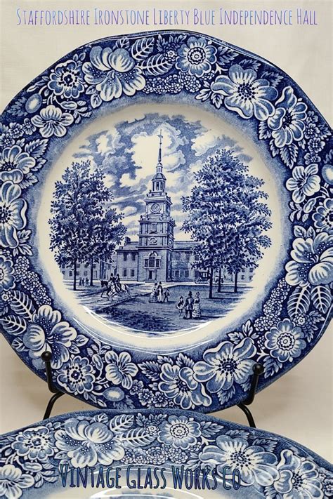 Liberty Blue Staffordshire Ironstone Independance Hall Plate