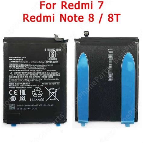 100 New For Xiaomi Redmi 7 Note 8 8t Battery Bn46 Cellphone Built In Li Lon