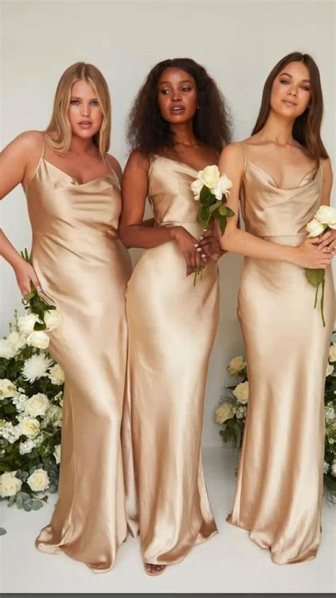 Silk Bridesmaids Dresses Bridesmaids Dresses Champagne Bridesmaids