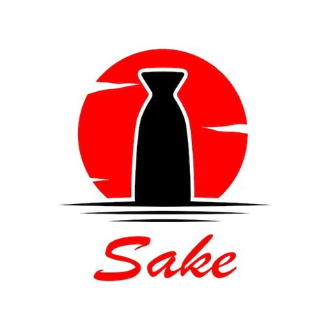 Premium Vector Sake Bottle Logo Silhouette Vector