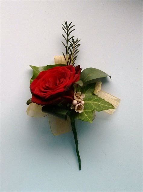 Red Rose Wired Buttonhole Wildflower Wedding Prom Corsage Diy Diy