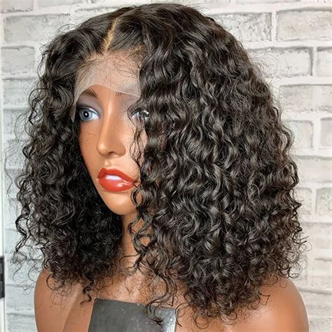 Ilaria Short Jerry Curly Lace Front Human Hair Wigs For Black Women