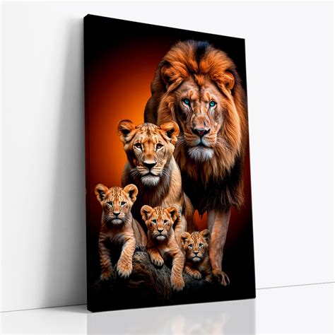 Quadro Decorativo Le O Fam Lia Filhotes Iquadros Galeria Online