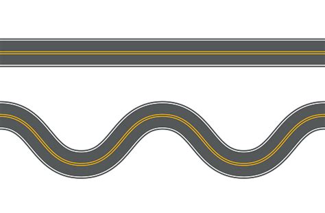 Winding Road Vector Highway Path Long Street Asphalt Isolated