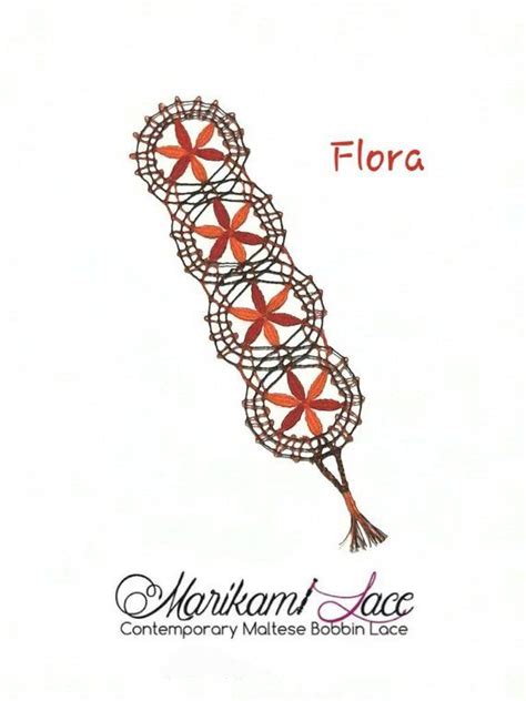 FLORA Maltese Bobbin Lace Bookmark Orange Red And Brown Etsy UK